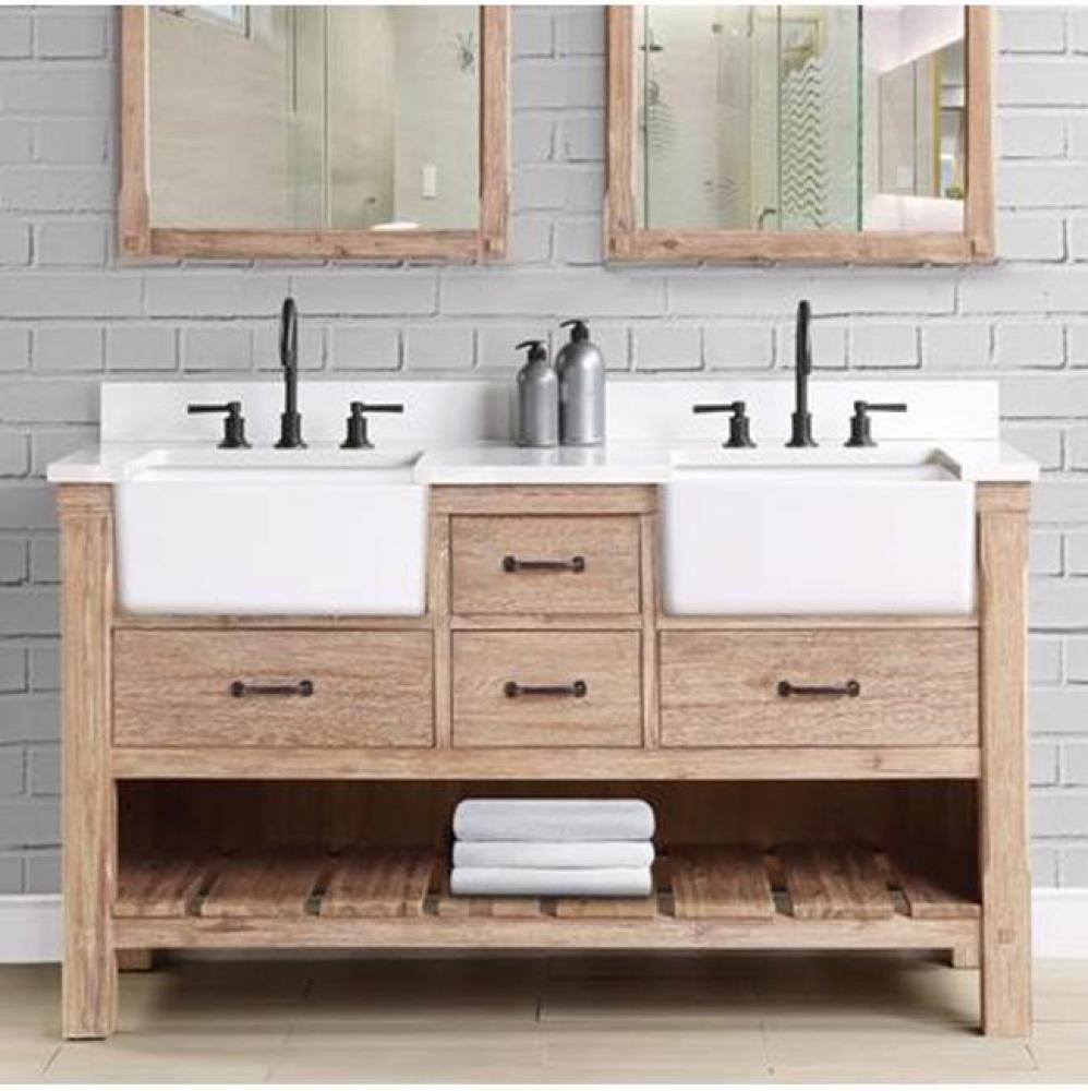 Napa 60'' Double Bowl Farmhouse Vanity - Sonoma Sand