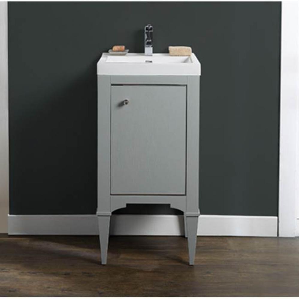 Charlottesville w/Nickel 18x16'' Vanity - Door - Light Gray