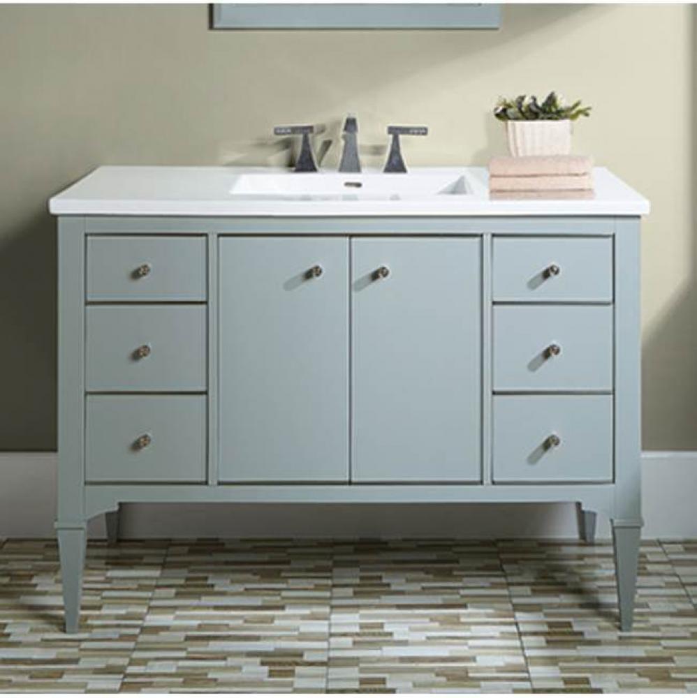 Charlottesville w/Nickel 48'' Vanity - Door - Light Gray