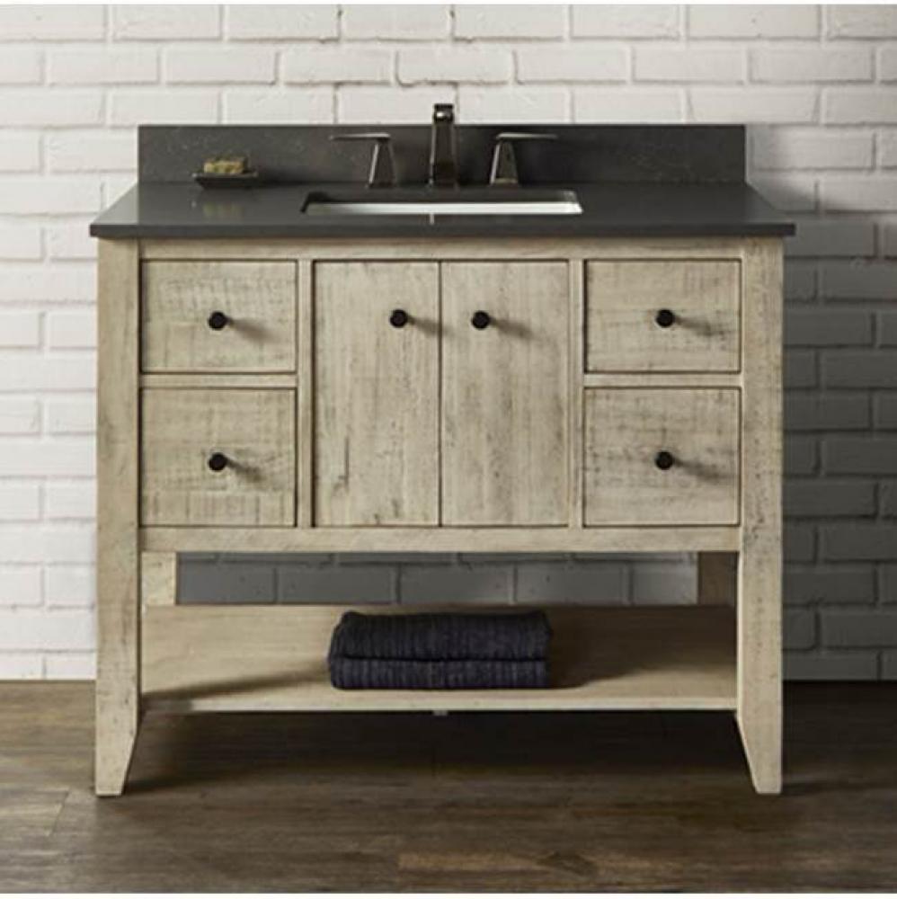 River View 42'' Open Shelf Vanity - Toasted Almond