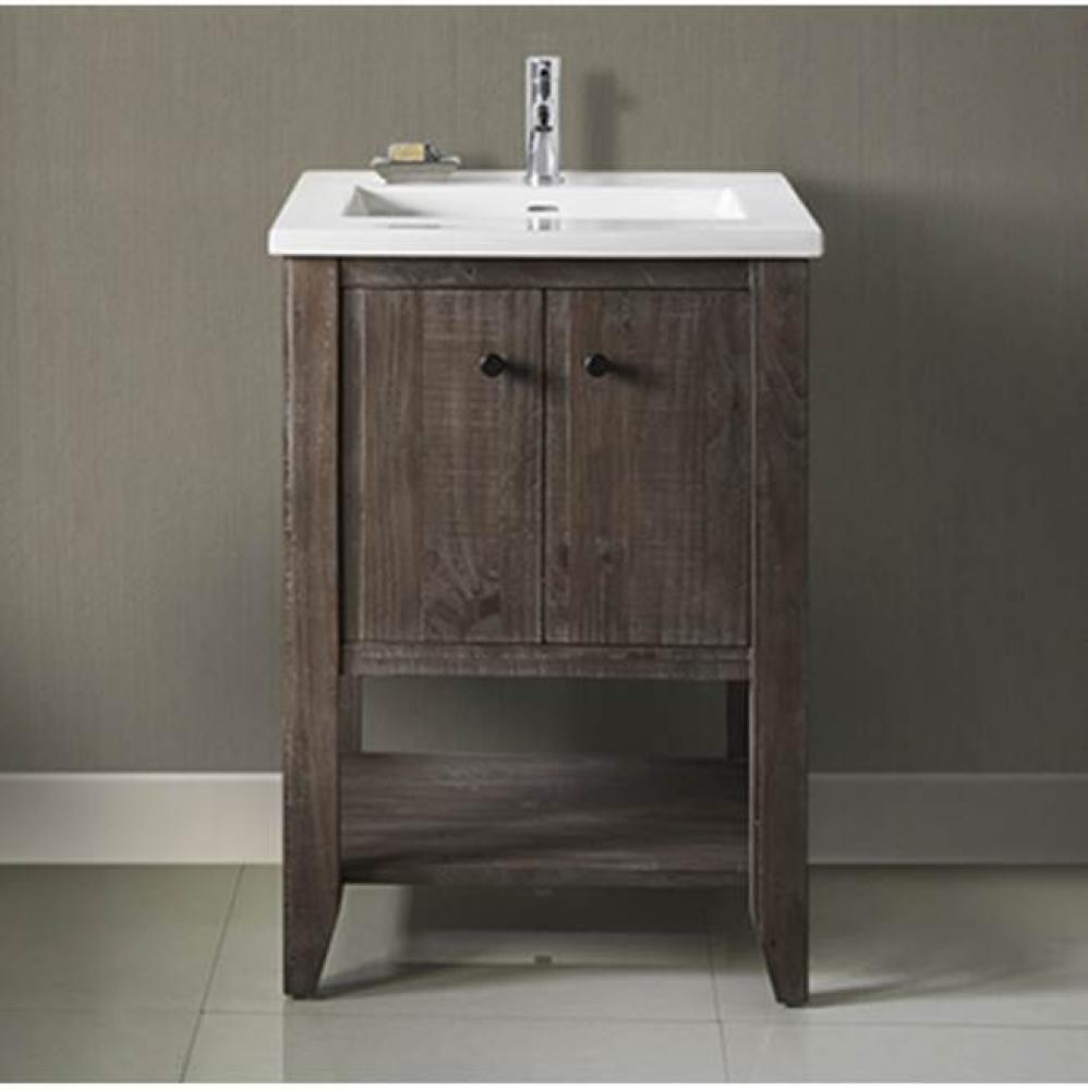 River View 24'' Open Shelf Vanity - Coffee Bean