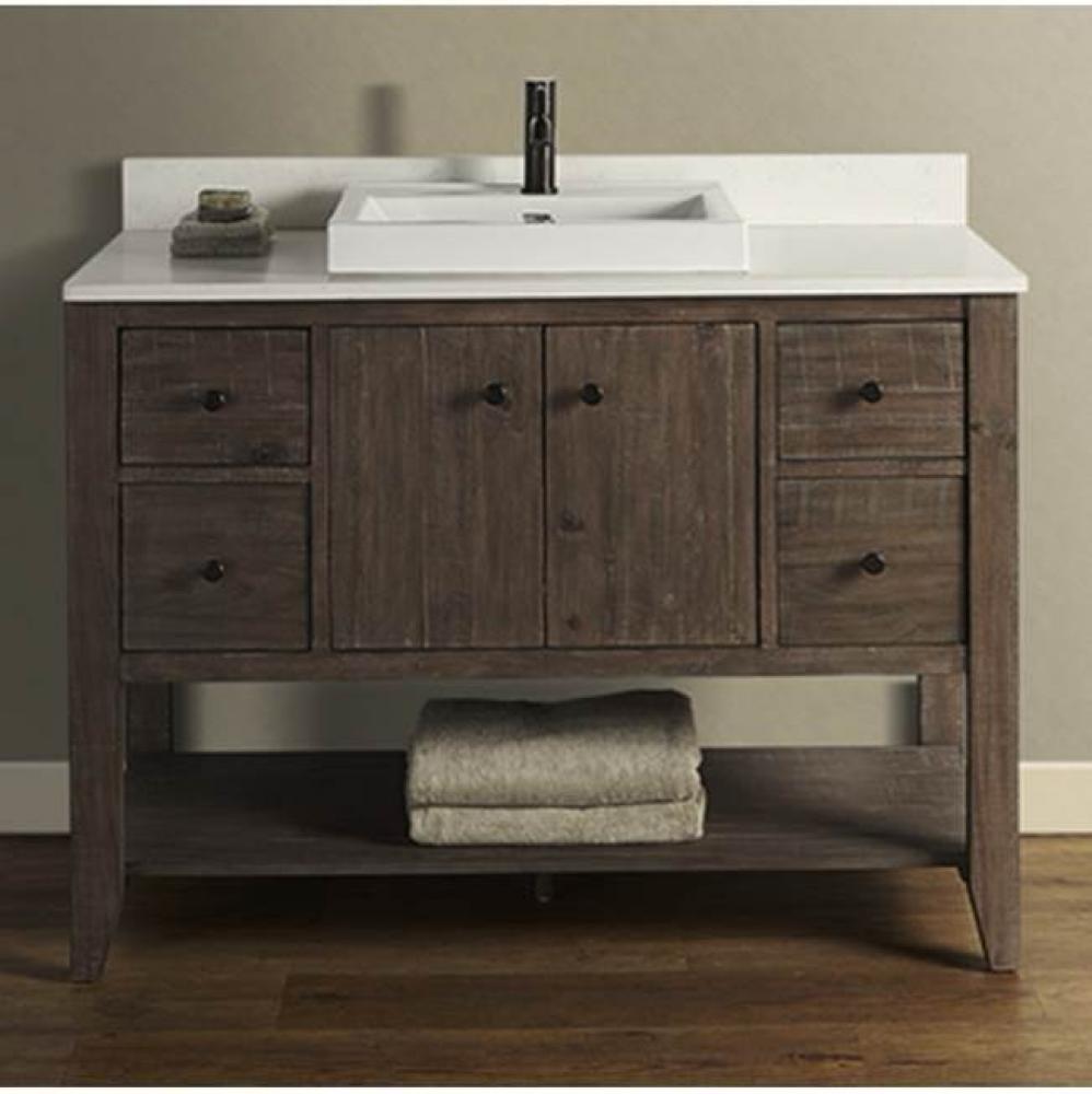 River View 48'' Open Shelf Vanity - Coffee Bean