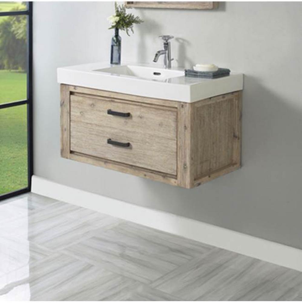 Oasis 36x18'' Wall Mount Vanity - Sand Pebble