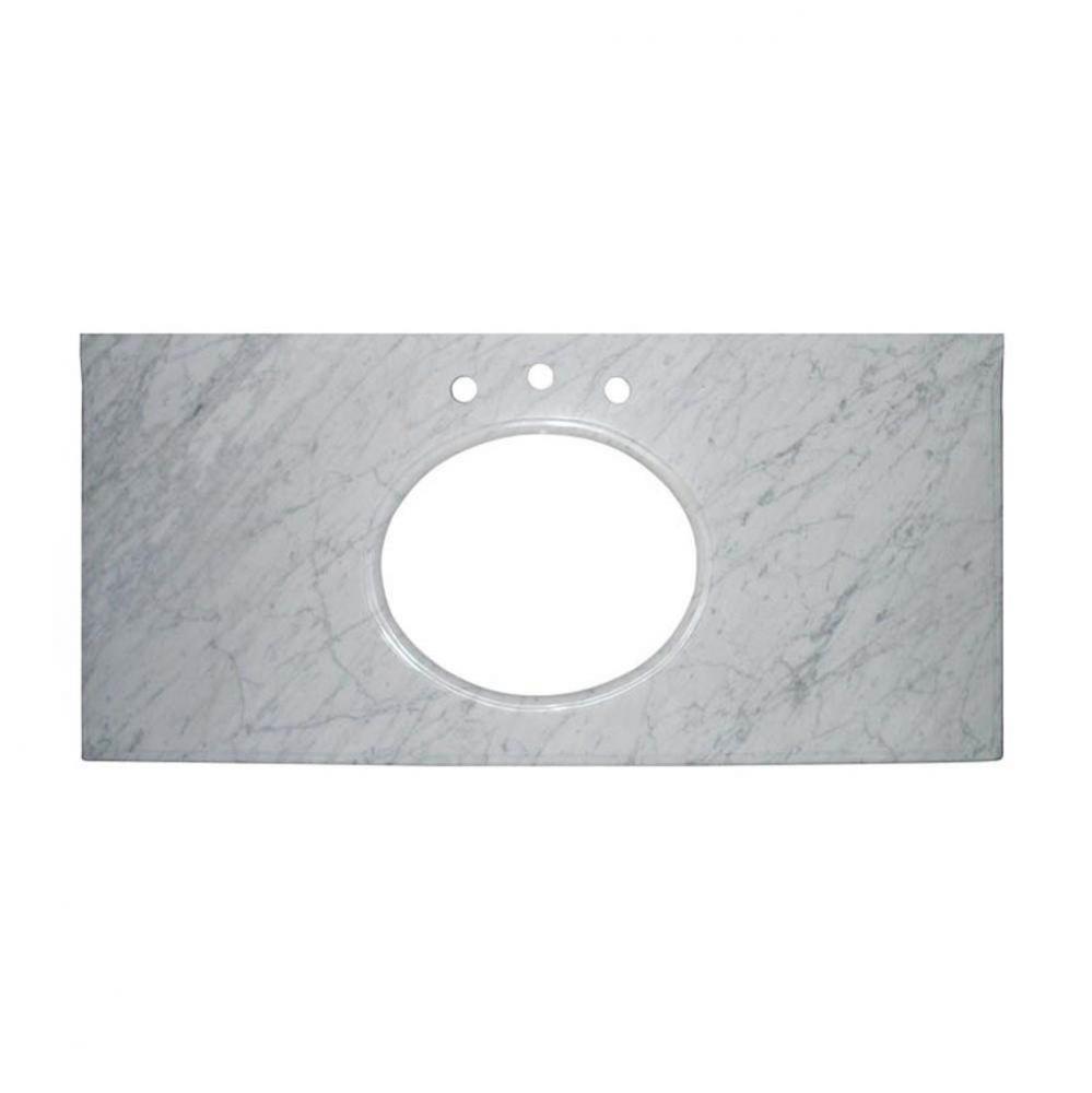 2cm (3/4'') 49'' White Carrera (WC) Marble Top - 8'' widespread