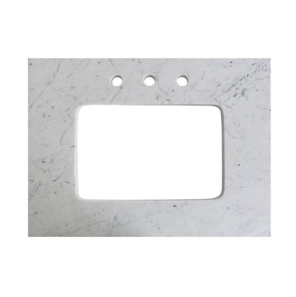 3cm (1-1/4'') 30'' White Carrera (WC) Marble Top - 8''