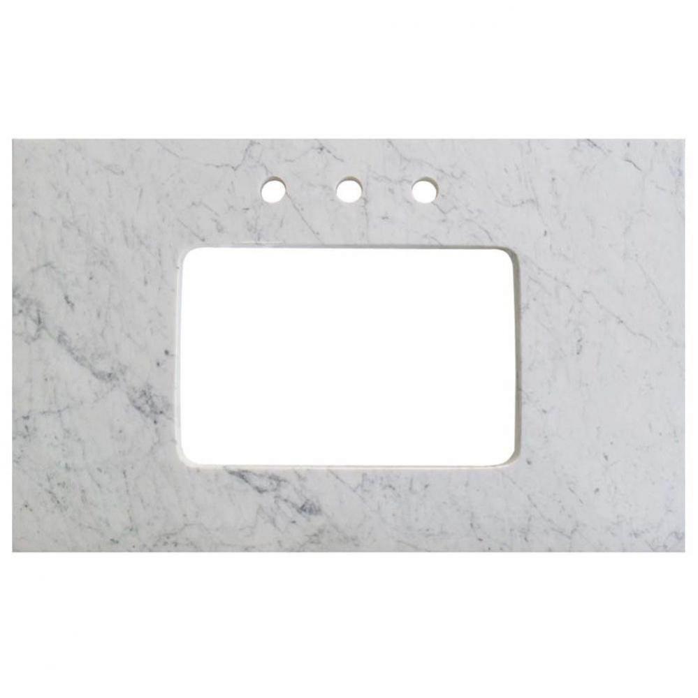 3cm (1-1/4'') 36'' White Carrera (WC) Marble Top - 8''
