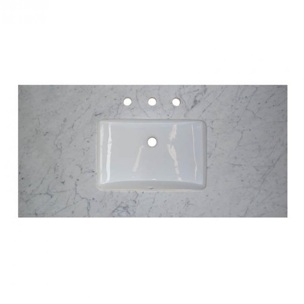 3cm (1-1/4'') 42'' White Carrera (WC) Marble Top - 8''