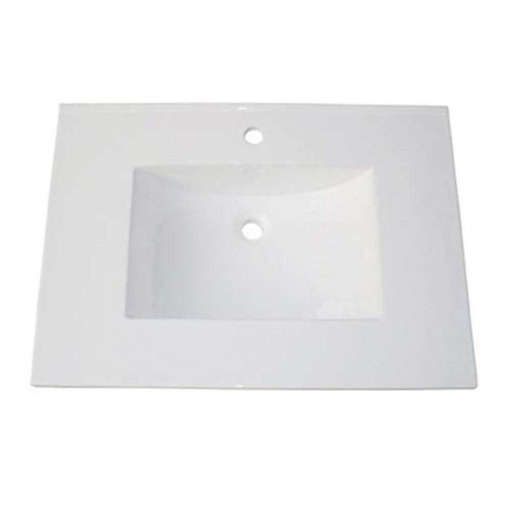 (11/16'') 31'' White Ceramic Top - single hole