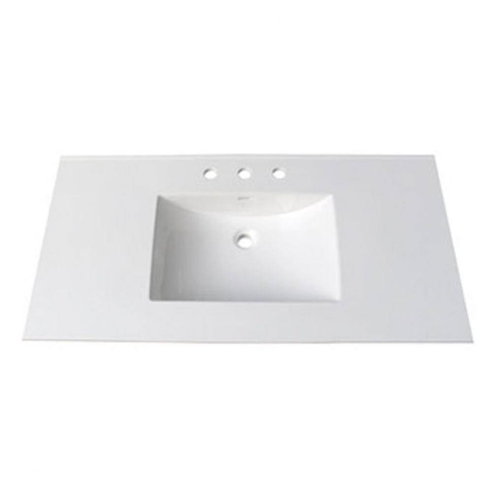 (11/16'') 43'' White Ceramic Top - 8'' widespread