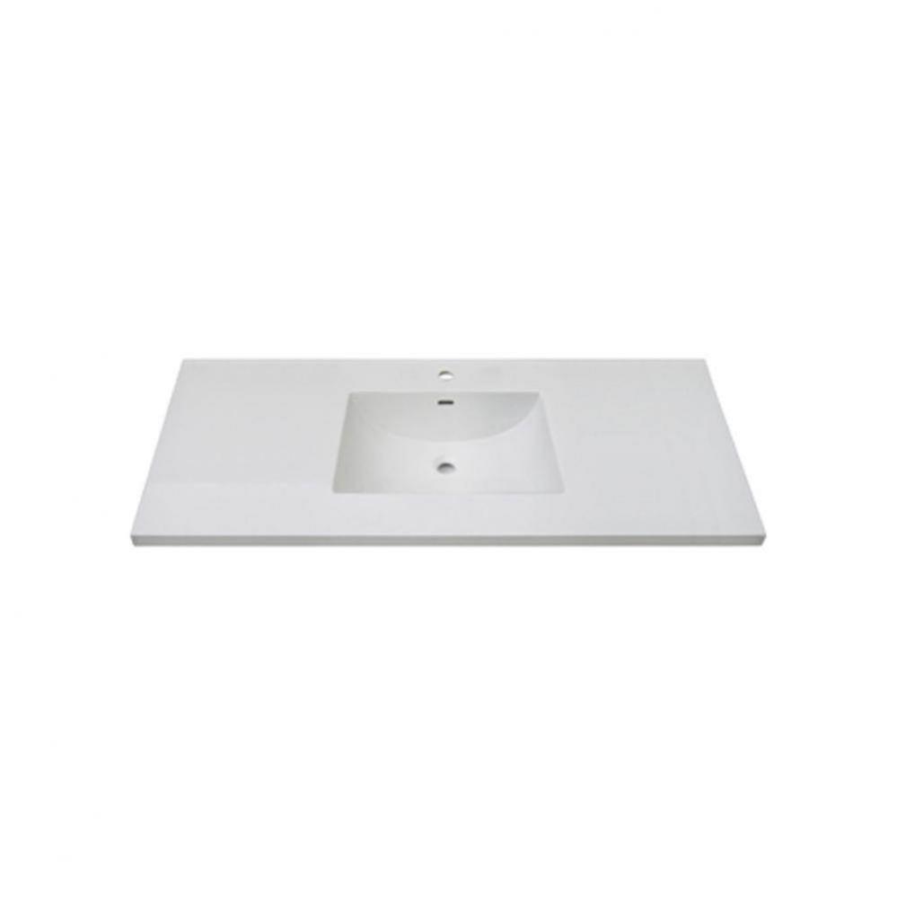 3cm (1-1/4'') 49'' White Ceramic Top - single hole