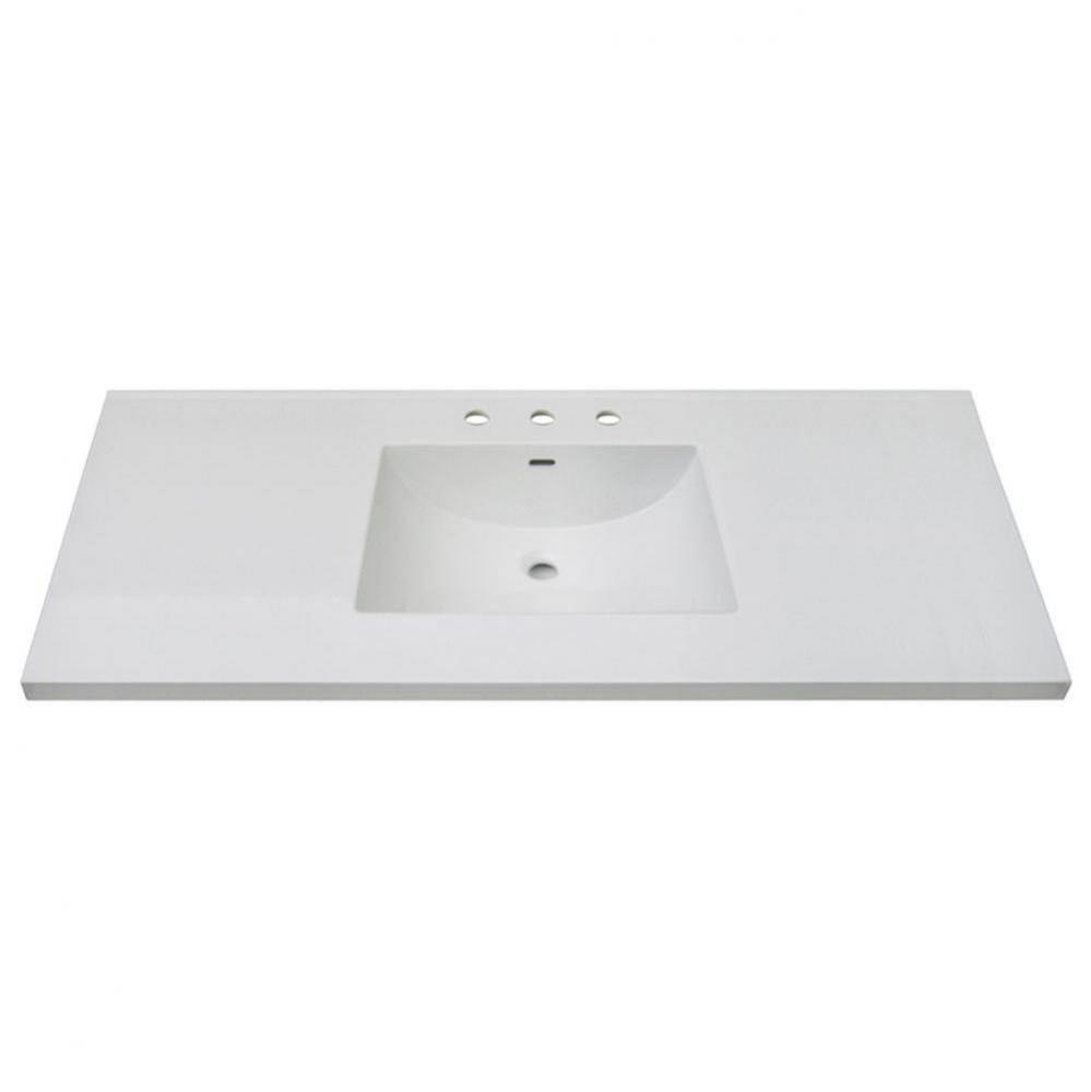 3cm (1-1/4'') 49'' White Ceramic Top - 8'' widespread