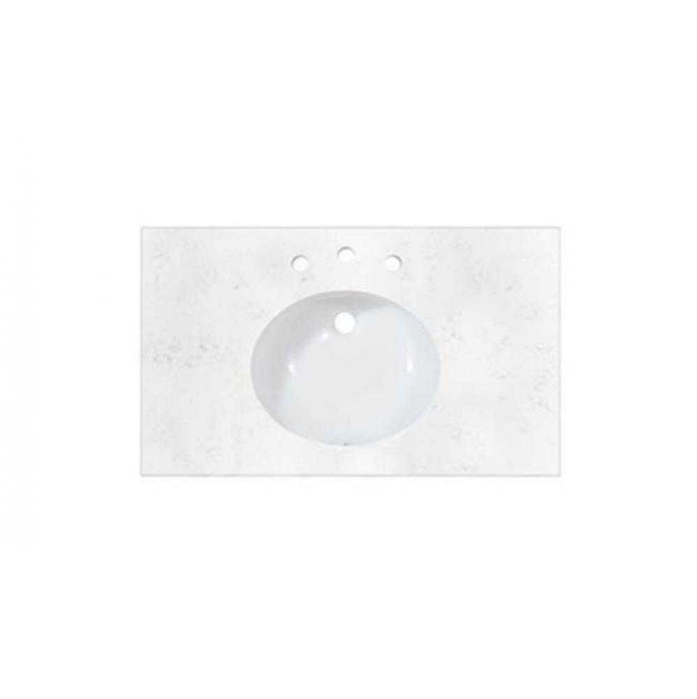 2cm (3/4'') 37'' Carrera (CQ) Quartz Top - 8'' widespread