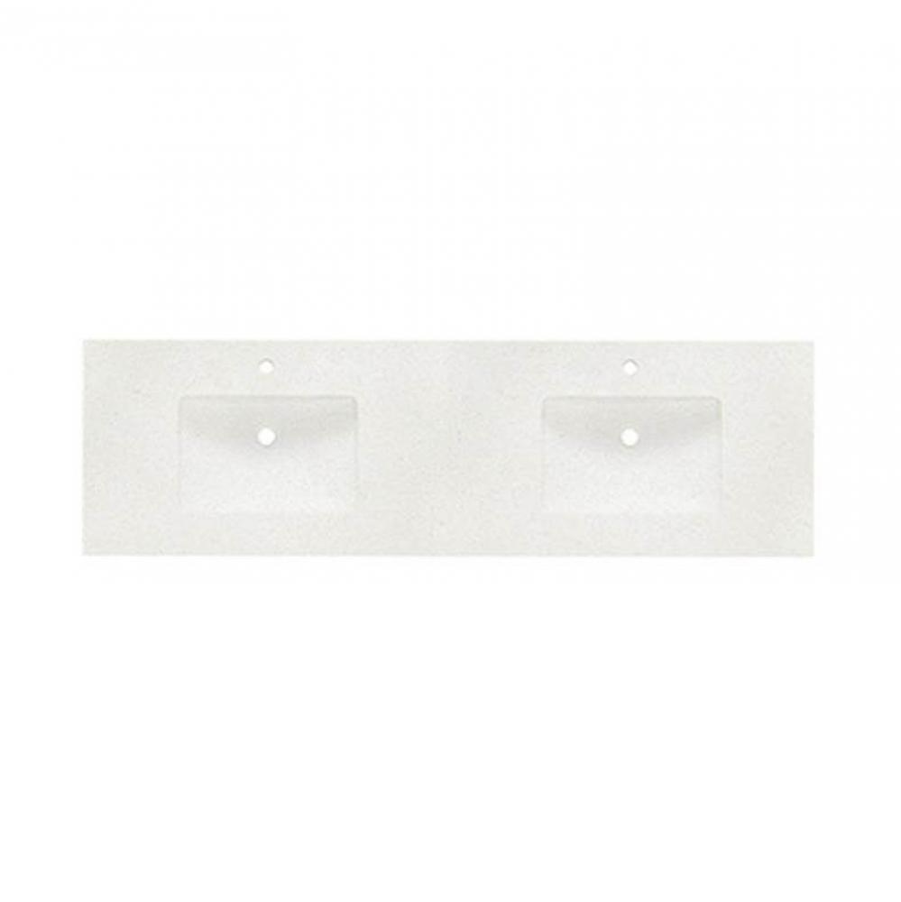2inch - 72'' Double Bowl Carrera (CQ) Quartz Top - 8'' widespread