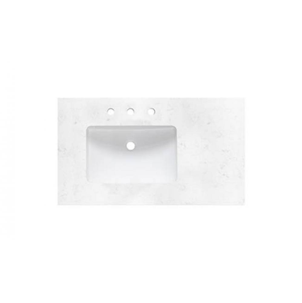 2cm (3/4'') 37'' Offset Carrera (CQ) Quartz Top - 8'' widespread