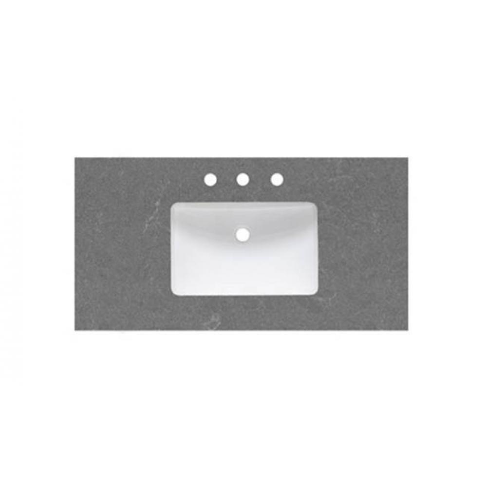 2cm (3/4'') 43'' Spectre Gray (SG) Quartz Top - 8'' widespread