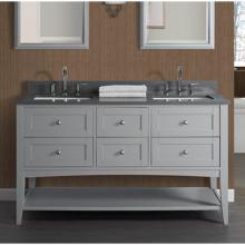 Fairmont Designs Canada 1514-VH6021D - Shaker Americana 60'' Double Bowl Open Shelf Vanity - Light Gray