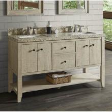Fairmont Designs Canada 1515-VH6021D - River View 60'' Double Bowl Open Shelf Vanity - Toasted Almond