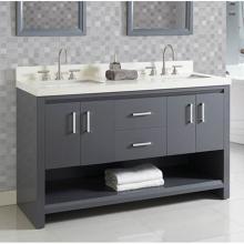 Fairmont Designs Canada 1518-V6021D - Studio One 60'' Double Bowl Vanity - Glossy Pewter