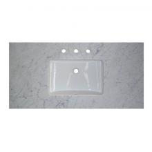 Fairmont Designs Canada T3-S4222WC - 3cm (1-1/4'') 42'' White Carrera (WC) Marble Top - 8''