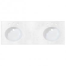Fairmont Designs Canada TQ-R6122DCQ8 - 2cm (3/4'') 61'' Double Bowl Carrera (CQ) Quartz Top - 8'' widesprea