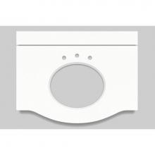 Fairmont Designs Canada TQ-RX37BZ8 - 2inch - 37'' Blizzard (BZ) Quartz Top - 8'' widespread