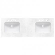 Fairmont Designs Canada TQ-S6022DCQ8 - 2inch - 60'' Double Bowl Carrera (CQ) Quartz Top - 8'' widespread