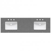 Fairmont Designs Canada TQ-S7222DSG8 - 2inch - 72'' Double Bowl Spectre Grey (SG) Quartz Top - 8'' widespread