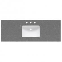 Fairmont Designs Canada TQ2-S6122SG8 - 2cm (3/4'') 61'' Single Bowl Spectre Gray (SG) Quartz Top - 8'' wide