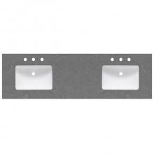 Fairmont Designs Canada TQ2-S7322DSG8 - 2cm (3/4'') 73'' Double Bowl Spectre Gray (SG) Quartz Top - 8'' wide