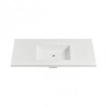 Fairmont Designs Canada TS4-S4922MW8 - 4cm (1½'') 49'' Matte White (MW) Solid Surface Top - 8'' spread