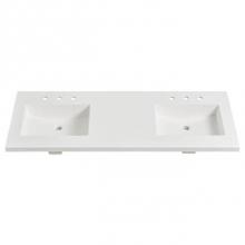 Fairmont Designs Canada TS4-S6122DMW8 - 4cm (1½'') 61'' Double Bowl Matte White (MW) Solid Surface Top - 8'&