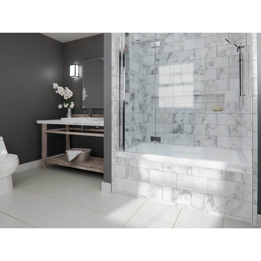 Albana 3060 IF AFR Acrylic Alcove Right-Hand Drain Whirlpool & Activ-Air Bathtub in White