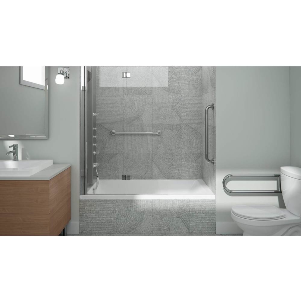Astica 3060 IF Acrylic Alcove Right-Hand Drain Bathtub in White