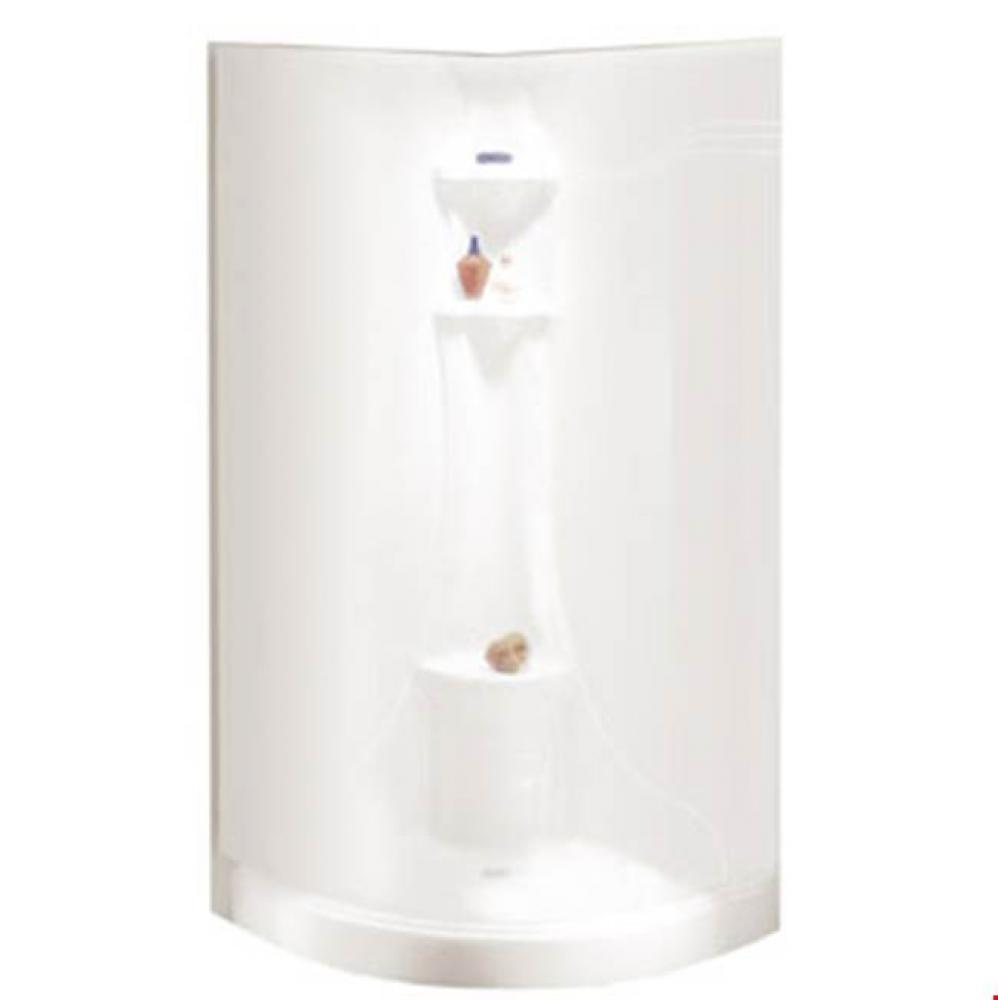Hera 3636 Neo-Round Acrylic Corner Two-Piece Shower with Center Drain in White