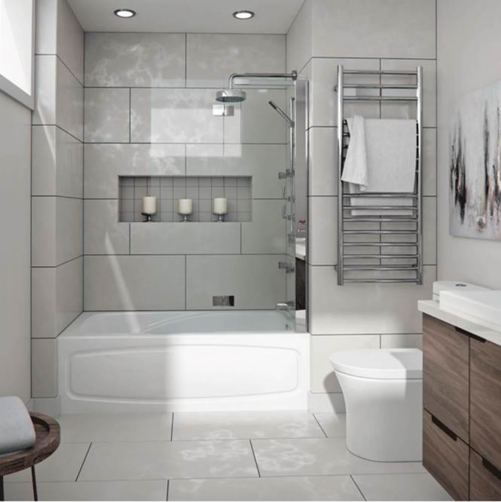 JUNA bathtub 32x66 AFR with Tiling Flange and Skirt, Right drain, Whirlpool/Activ-Air, White JUNA3