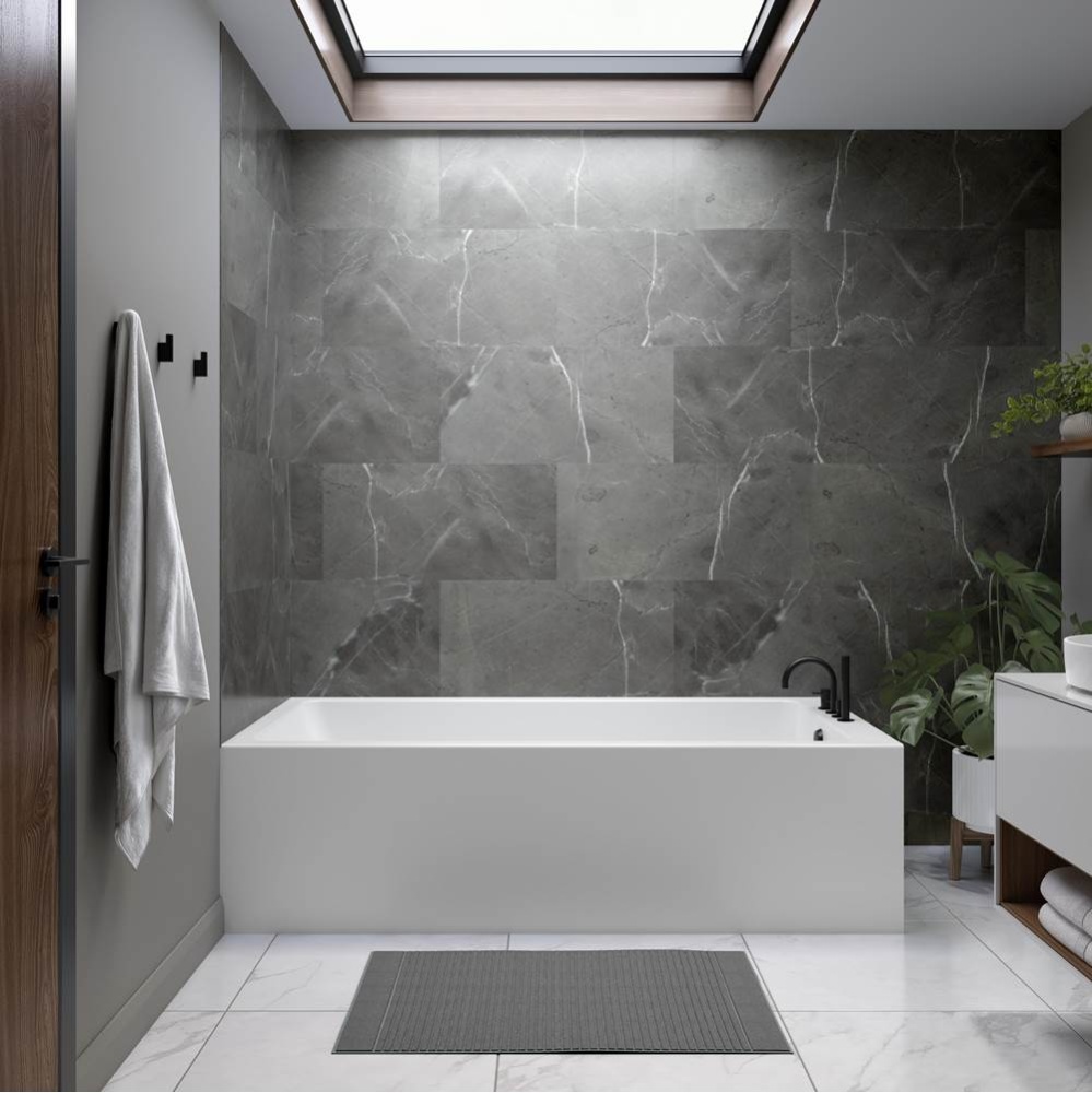 Pia 3672 IFS AFR Acrylic Right Corner Left-Hand Drain Bathtub in White