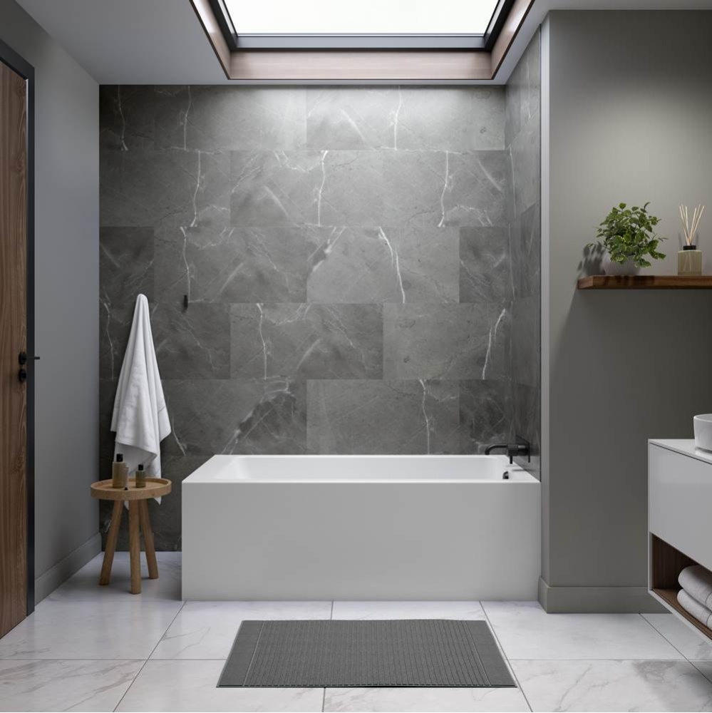 Pia 3060 IFS AFR Acrylic Right Corner Right-Hand Drain Activ-Air Bathtub in White