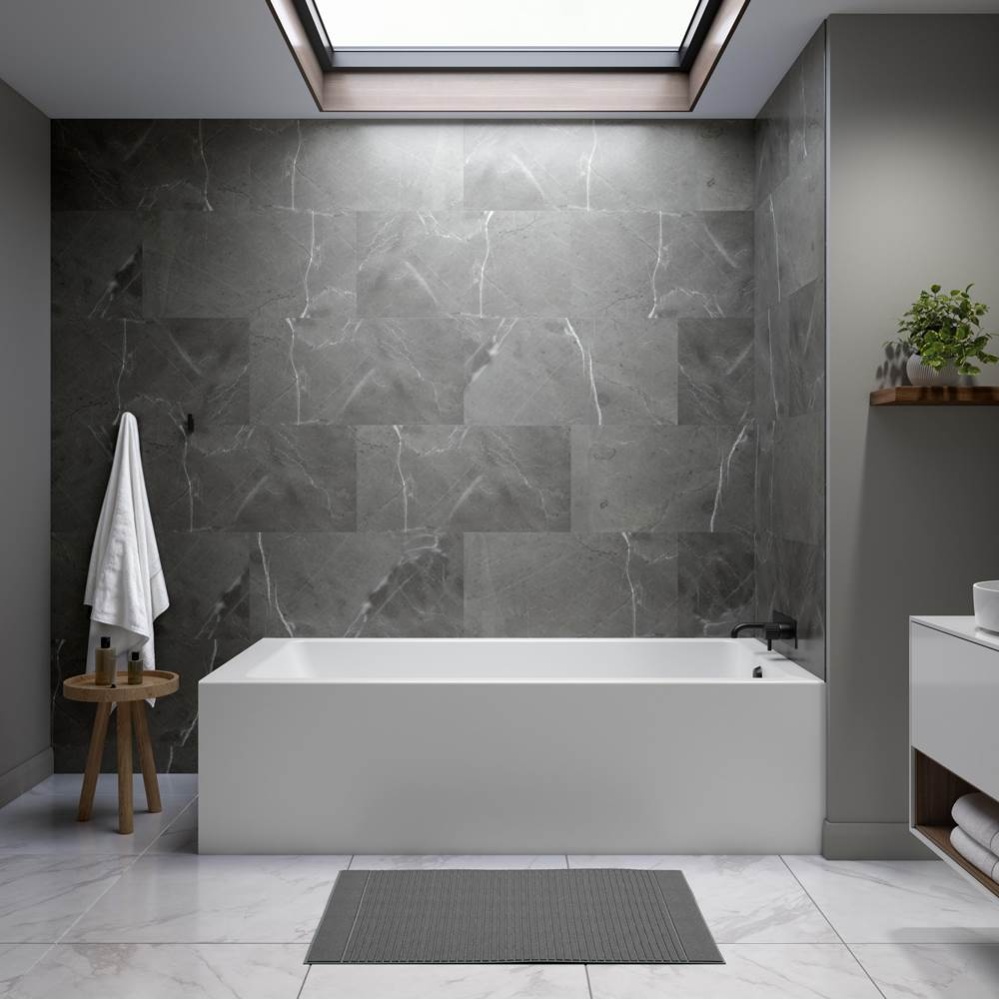 Pia 3672 IFS AFR Acrylic Left Corner Left-Hand Drain Bathtub in White