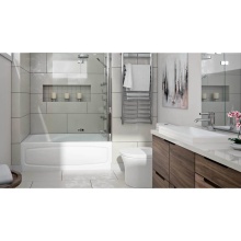 Neptune Entrepreneur Canada 220189-IFS-AFR-L-110-001 - Juna 3266 IFS AFR Acrylic Alcove Left-Hand Drain Activ-Air Bathtub in White