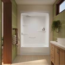 Neptune Entrepreneur Canada 220372-000-001-221 - Astley Access TSR-6032 Acrylic Alcove Left-Hand Drain One-Piece Tub Shower in White