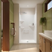 Neptune Entrepreneur Canada 220375-000-001-222 - Astley SH-4834 Acrylic Alcove Center Drain One-Piece Shower in White