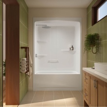 Neptune Entrepreneur Canada 220370-000-001-222 - Astley TSR-6032 Acrylic Alcove Right-Hand Drain One-Piece Tub Shower in White