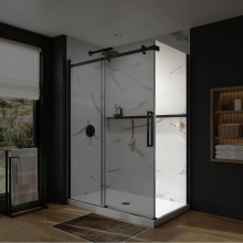 Neptune Entrepreneur Canada 220293-900-340-000 - Axion Return Panel for 36 in. Base with Clear glass in Matte Black