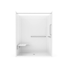 Neptune Entrepreneur Canada 220377-000-002-232 - Banff BFS-6036F - ADA/ANSI Compliant AcrylX™ Alcove Center Drain Shower in White with Right L-Sh