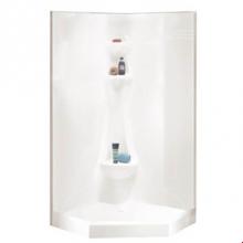 Neptune Entrepreneur Canada 220166-000-001-003 - Saturne 3838 Neo-Angle Acrylic Corner Two-Piece Shower with Center Drain in White