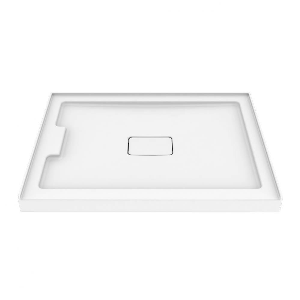 Shower tray column left flange 48x36 white