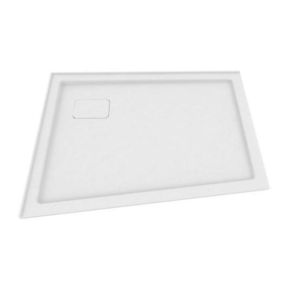 Shower tray angle right flange 42x54x36 white
