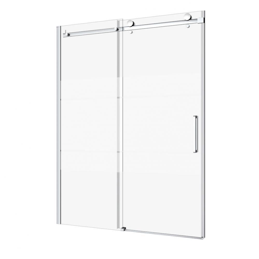 Bellini 60'' chrome FROST patern LEFT shower closing WALL
