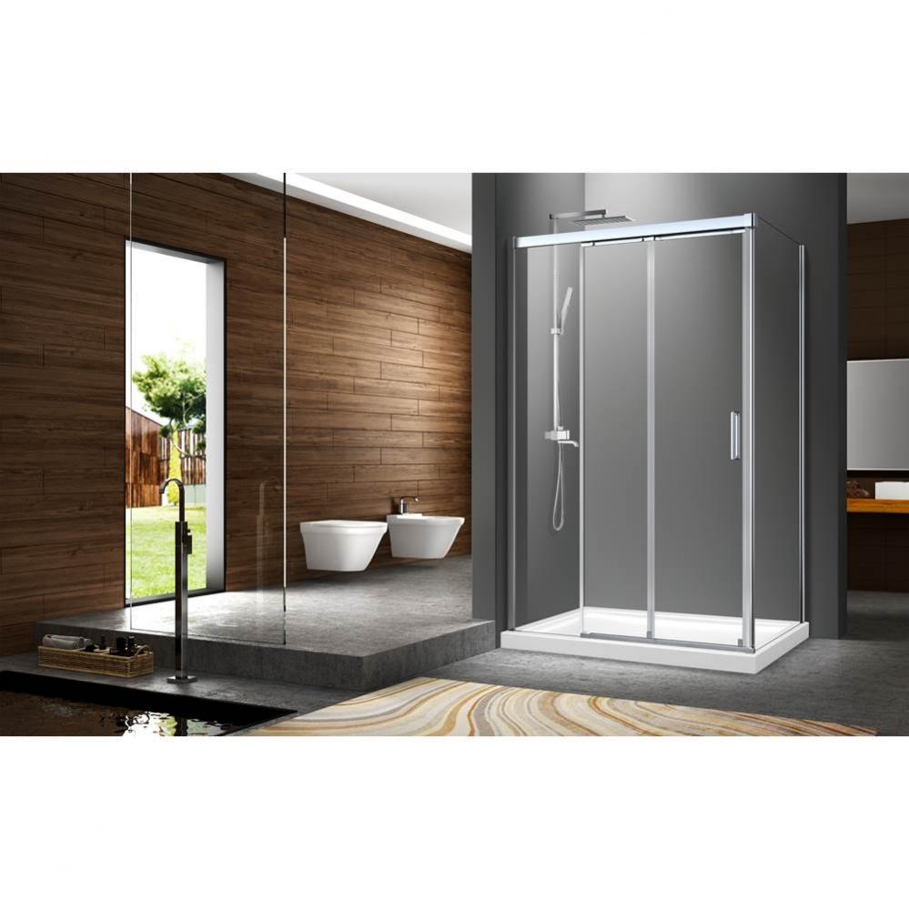 Caldara 36 porte alcove chrome clair with Caldara 36 panneau de retour chrome clair
