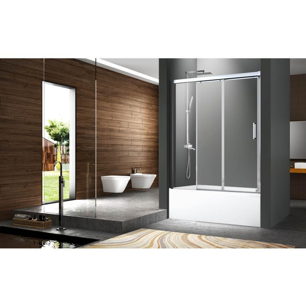 Caldara 60'' BATH TUB chrome clear straight door